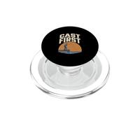 Cast First Fishing Humor al Aire Libre del Lago Pescador PopSockets PopGrip para MagSafe