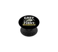 Cast First Talk Later - Gráfico de Humor de Pesca PopSockets PopGrip Adhesivo