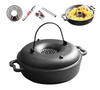 Cast Iron Cauldron Pot - Large Capacity Dutch Oven with Lid, Nonstick Cooking Pot for Even Heating & Flavor Lock, Ideal for Stew Soup Grill Bake Roast | Camping Fireplace Cooking Equipment