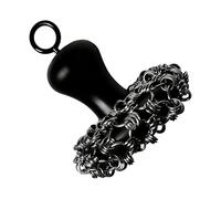 Cast Iron Cleaner Scrubber - Ergonomic Handle Scrubbing Tool | Heavy Duty Bristle Brush with Contoured Grip, Non-Scratch Griddle Scraper, Kitchen Cleaning Kit for Grill, Camping and RV