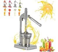 Cast Iron Juicer Hand Pres, Effective Stainless Steel Manual Juicer Fruit Squeezer, Crusher Machine for Fresh Lemonade Orange Juice, Easy to Use, for Home and Kitchen (silver)
