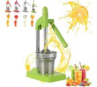 Cast Iron Juicer Hand Pres, Effective Stainless Steel Manual Juicer Fruit Squeezer, Crusher Machine for Fresh Lemonade Orange Juice, Easy to Use, for Home and Kitchen (green)