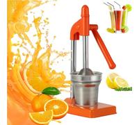 Cast Iron Juicer Hand Press, Effective Stainless Steel Manual Juicer Fruit Squeezer for Bar Kitchen,Heavy Duty Countertop Lime Citrus Crush Machine(Orange)