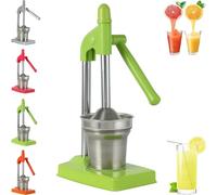 Cast Iron Juicer Hand Press, Effective Stainless Steel Manual Juicer, Manual Juicers Hand Press, with Non-Skid Cup Base, for Fresh Lemonade Orange Juice, Easy To Clean, Home and Kitchen (Green)
