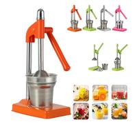 Cast Iron Juicer Hand Press, Heavy Duty Cast Iron Manual Juicer, Manual Juicers Stainless Steel, Easy to Clean, Home Kitchen Essentials, for Orange Juice Lime Lemon Juice (Orange)