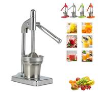 Cast Iron Juicer Hand Press, Heavy Duty Cast Iron Manual Juicer, Stainless Steel Lemon Squeezer, Lime Citrus Crusher Machine for Fresh Lemonade and Orange Juice(Silver)
