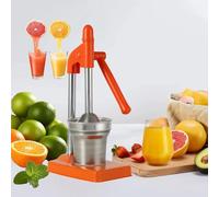 Cast Iron Juicer Hand Press, Heavy Duty Countertop Lime Citrus Crush Machine, Manual Juicer Stainless Steel Squeezer, Home and Kitchen, Easy to Clean for Oranges Lemons Limes(Orange)