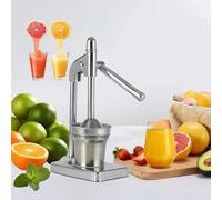 Cast Iron Juicer Hand Press, Heavy Duty Countertop Lime Citrus Crush Machine, Manual Juicer Stainless Steel Squeezer, Home and Kitchen, Easy to Clean for Oranges Lemons Limes(Silvery)