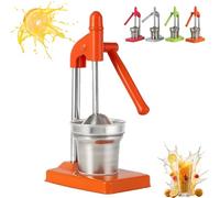 Cast Iron Juicer Hand Press, Heavy Duty Countertop Lime Citrus Crush, Stainless Steel Manual Juicer Hand Press, Non-skid Cup Baseeffort Saving Lever, Home And Kitchen Essentials (Orange)