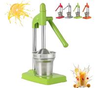 Cast Iron Juicer Hand Press, Heavy Duty Countertop Lime Citrus Crush, Stainless Steel Manual Juicer Hand Press, Non-skid Cup Baseeffort Saving Lever, Home And Kitchen Essentials (Green)