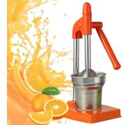 Cast Iron Juicer Hand Press, Heavy Duty Hand Press Juice Extractor, Manual Juicer Stainless Steel Lemon Squeezer, Effective Stainless Steel Manual Juicers Fruit Squeezer (Orange)
