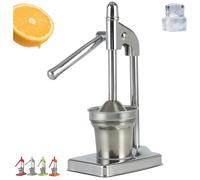 Cast Iron Juicer Hand Press, Manual Juicer Hand Press Cast Iron, Manual Juicers Stainless Steel Lemon Squeezer, for Bar Kitchen, Easy to Clean (Stainless Steel Color)