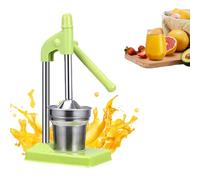 Cast Iron Juicer Hand Press, Manual Juicer Hand Press, Heavy Duty Countertop Lime Citrus Crush Machine, Stainless Steel Lemon Squeezer for Orange Lemons Limes, Easy to Clean (Green)