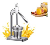 Cast Iron Juicer Hand Press, Manual Juicer Hand Press, Heavy Duty Countertop Lime Citrus Crush Machine, Stainless Steel Lemon Squeezer for Orange Lemons Limes, Easy to Clean (Silver)