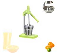Cast Iron Juicer Hand Press, Professional Manual Cast Iron Juice Press for Bar Kitchen, with Non-Skid Cup Baseeffort Saving Lever, for Fresh Lemonade Orange Juice, Easy to Use (Green)