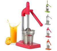 Cast Iron Juicer Hand Press, Stainless Steel Juicers for Citrus Oranges Lemons, Easy To Clean Metal Juicers Kitchen Tool (Red)