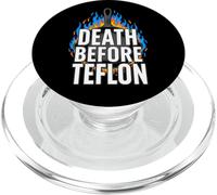 Cast Iron Skillet Cooking Death Before Nonstick Pan PopSockets PopGrip para MagSafe