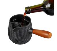 Cast Iron Teapot - 600ml Metal Kettle, Iron Vessel for Kitchen Stove, Rustic Pot with Spill-Proof Lid, Dining Table, Classic Boiler for Home Office, Desktop Travel and Dormitory Camping