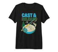 Cast & Release Pesca con Mosca Catch Life Trucha Reel Rod Fisherm Camiseta Premium