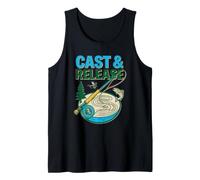 Cast & Release Pesca con Mosca Catch Life Trucha Reel Rod Fisherm Camiseta sin Mangas