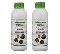 Castalia Jabón Negro Ecológico - Pack 2 de litros Total - Fertilizante e Insecticida de Alta Eficacia contra Mosca Blanca, Araña Roja, Trips, Cochinilla y Pulgón - Jabón Potásico