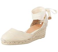 Castañer · Alpargata CARINA/3/001 en algodón orgánico con cierre de cintas y cuña de 5cm - Mujer color: blanco talla: 41