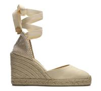 Castañer · Alpargata Carina en algodón orgánico con cierre de cintas y cuña de 9cm de color ivory - Unisex color: blanco talla: 39