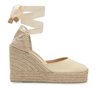 Castañer · Alpargata CARINA/8ED/001 en algodón orgánico con Doble Plataforma y cuña de 11cm - Mujer Color: Blanco Talla: 37