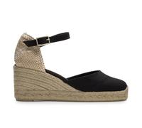 Castañer · Alpargata CAROL/6/001 en algodón orgánico con cierre de pulsera y cuña de 7cm - Mujer color: negro talla: 39