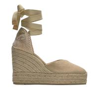 Castañer · Alpargata CHIARA/8ED/002 en algodón orgánico lavado con doble plataforma y cuña de 11cm - Mujer color: Arena talla: 38