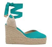 Castañer · Alpargata CHIARA/8ED/002 en algodón orgánico Lavado con Doble Plataforma y cuña de 11cm - Mujer Color: Azul Talla: 39