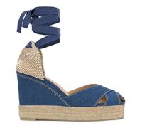 Castañer · Alpargata de mujer CHABELI/8ED/263 en denim con cierre de cintas y cuña de yute de 11cm con doble plataforma - Mujer color: Azul talla: 38