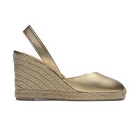 Castañer · Alpargata destalonada CARISSA/8/118 en cuero metalizado con cuña de 9cm - Mujer color: oro talla: 40