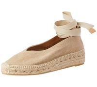 Castañer · Alpargata Plana GEA/002 en algodón orgánico Lavado con Cintas extraíbles - Mujer Color: Arena Talla: 38