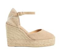 Castañer Alpargatas Carol en algodón Acabado Lavado, Cierre Lateral de Pulsera con Hebilla metálica. - Color: Arena Talla: 37