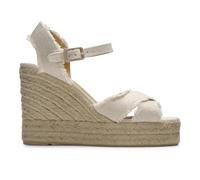 Castañer BROMELIA, Sandalias con cuña Mujer, Blanco/Oro, 37 EU