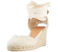 Castañer CHIARA/6/001 Alpargata cuña Mujer Punta Redonda Cerrada Color Ivory