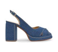 Castañer · Sandalia de mujer destalonada VANIA/263 estilo peep-toe en denim y tacón de 10cm - Mujer color: Azul talla: 40