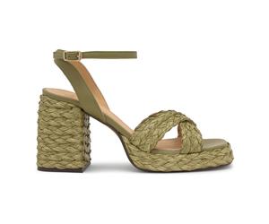 Castañer - Valeriette/258 · Sandalia CON Tacón DE 10 CM - Shoes - Mujer - Verde - 38 EU -