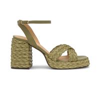 Castañer - Valeriette/258 · Sandalia CON Tacón DE 10 CM - Shoes - Mujer - Verde - 40 EU -
