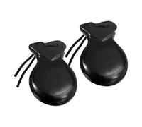 Castanets Spanish Flamenco Castanuelas, 2-Piece Wooden Percussion Instrument, Handheld Musical Toy for Classical Music Learning & Meetings- Negro