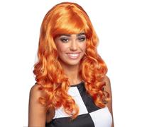 Castaño Colmena Belleza Peluca Rizado Largo Disfraz Mujer Accesorio