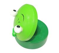 Castañuela de dedo de madera, castañuelas con patrón de animales lindos platillos de dedo pequeños instrumento de percusión de madera para niños adultos (Green)