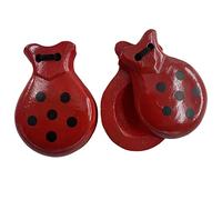 Castañuela de Madera en Diseño de Elementos Españoles para Fiestas Sevillana Ferias Baile de Flamenco (Rojo Puntos)