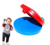 Castañuelas de madera - Instrumento de percusión manual para entrenamiento de ritmo flamenco | Par de clackers de madera dura natural, juego de herramientas de práctica educativa de música de baile