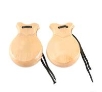 Castañuelas españolas, 2 pares de instrumentos de percusión manual de madera para adultos principiantes, baile flamenco práctica de actuación (madera)