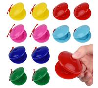 Castañuelas musicales coloridas para dedos, instrumento de percusión, herramienta de ritmo para fiestas clásicas (6)