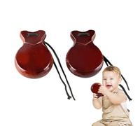 Castañuelas tradicionales - Madera 8,8 x 6,5 x 3 cm | Castañuelas musicales Instrumentos de mano españoles para niños y niñas temáticas actividades de baile cultural