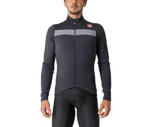 Castelli 4518511-085 Puro 3 Jersey FZ Sweatshirt, Hombre, Negro Claro/Reflejo Plateado, Tamaño S