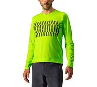 CASTELLI 4522009-383 Trail Tech Longsleeve tee - Camiseta de Hombre, diseño Electric Lima/Dark Lime S